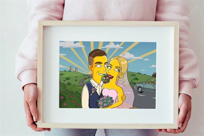 Pārvērtiet savu fotogrāfiju unikālā “Simpsonu” stila mākslas darbā uz audekla