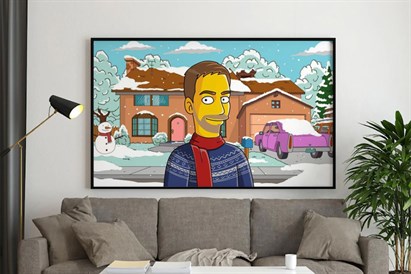 Pārvērtiet savu fotogrāfiju unikālā “Simpsonu” stila mākslas darbā uz audekla