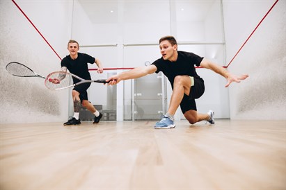 Skvoša spēle veselības un fitnesa centrā „Fitland” Jelgavā