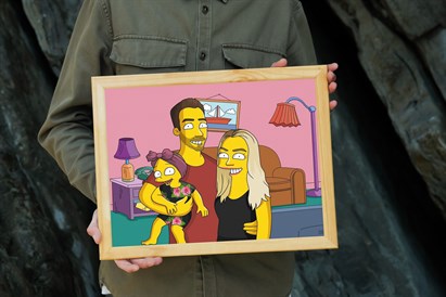 Pārvērtiet savu fotogrāfiju unikālā “Simpsonu” stila mākslas darbā uz audekla