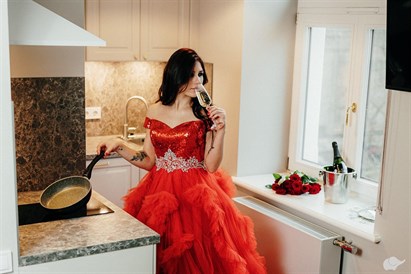 Romantiska divvientulība apartamentu viesnīcā “Aparthotel Amella”