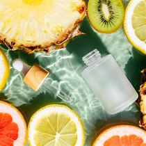 Vaniļas debesis vai tropu augļu mix