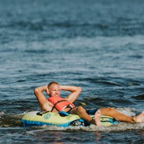Brauciens ar ūdens motociklu vai pūsli Ķīšezerā
