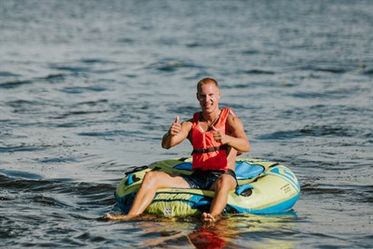 Brauciens ar ūdens motociklu vai pūsli Ķīšezerā
