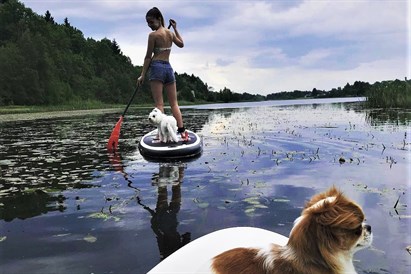 SUP dēļu noma vai brauciens ar pūsli Jūrmalā